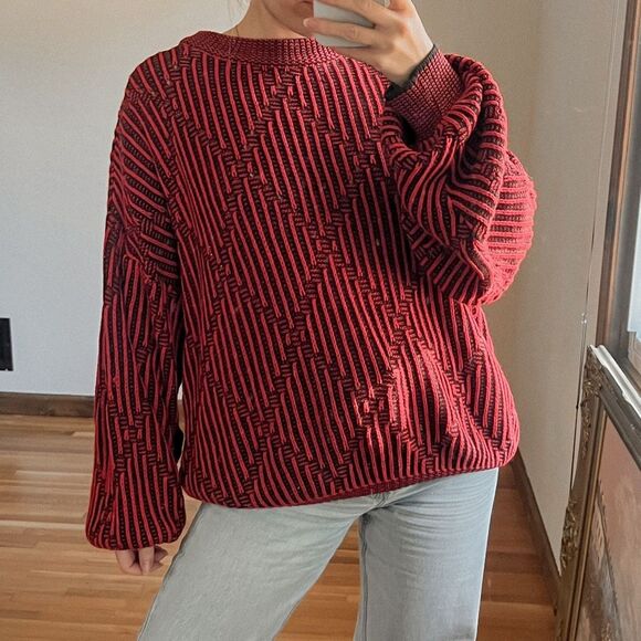 Vintage Jacquard Italian Made Sweater Size S - Picture 1 of 8